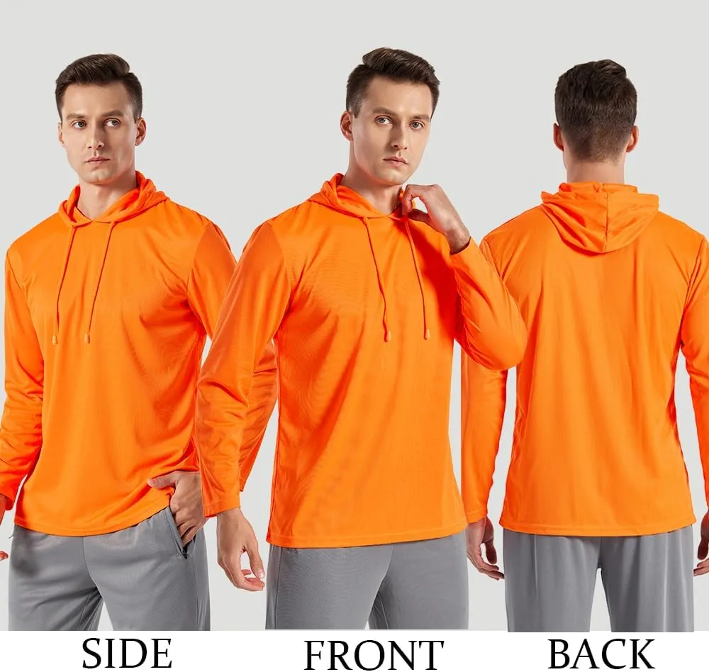 3PC or 6PC Men??s UPF 50  Sun Protection Lightweight Long Sleeve Hoodie, Quick-Dry SPF UV Shirt for Outdoor Active Wear