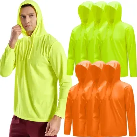 3PC or 6PC Men??s UPF 50  Sun Protection Lightweight Long Sleeve Hoodie, Quick-Dry SPF UV Shirt for Outdoor Active Wear