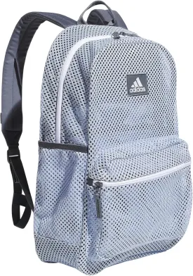adidas Hermosa Mesh Backpack, See-Through Transparent Clear Festival Bag, Blue Dawn/Onix Grey/2.0, One Size