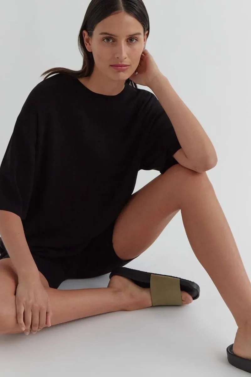 Assembly Label - Milano Knit Oversized Tee - Black