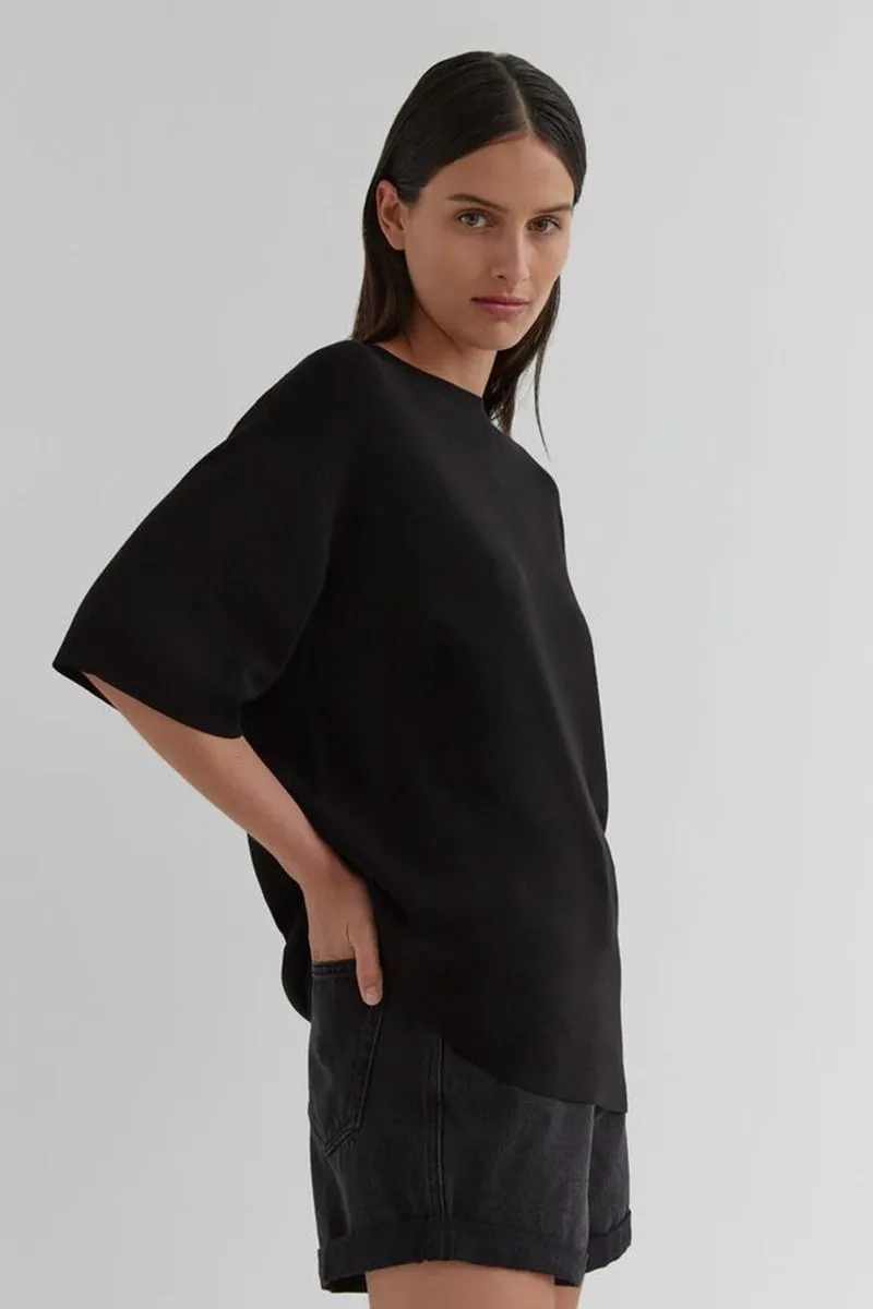 Assembly Label - Milano Knit Oversized Tee - Black