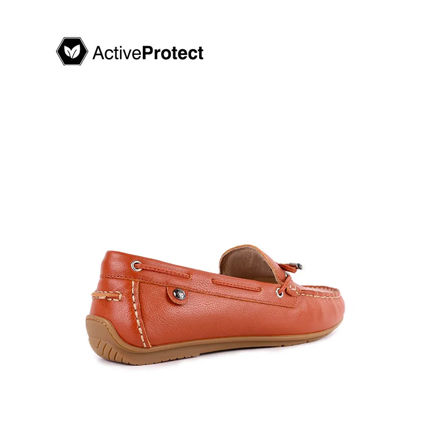 Fen Slip On Bow Women's Shoes - Rust Leather