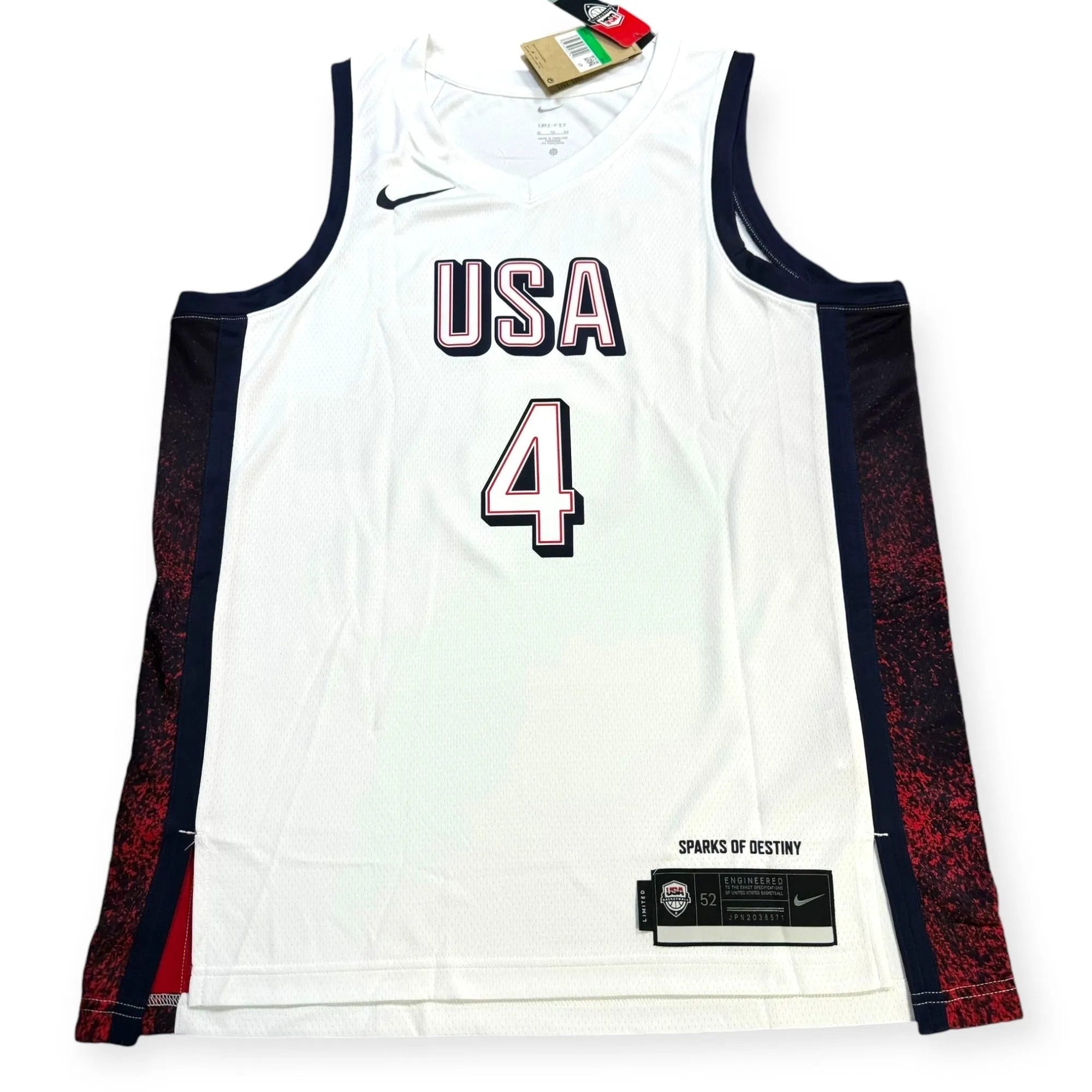 Nike 2024 Team USA Basketball Olympic Stephen Curry Swingman Jersey – White