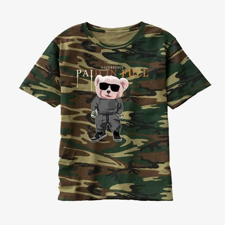 Nike Dunk Low ‘Crazy Camo’ Multi Camo Camo T-Shirt (Paid In Full Bear)