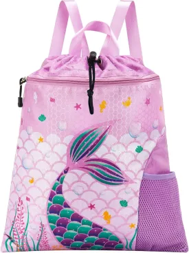 WAWSAM Gym Drawstring Backpack String Bag - 15?? x 17?? Sports Gym Bag for Kids Waterproof Swimming Beach Shopping Yoga Bag