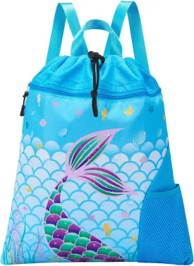 WAWSAM Gym Drawstring Backpack String Bag - 15?? x 17?? Sports Gym Bag for Kids Waterproof Swimming Beach Shopping Yoga Bag